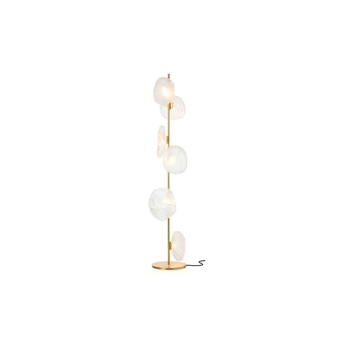 Modern Artistic Irregular Flower Clear Glass Floor Lamp Image - 12