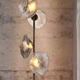Modern Artistic Irregular Flower Clear Glass Floor Lamp Image - 14