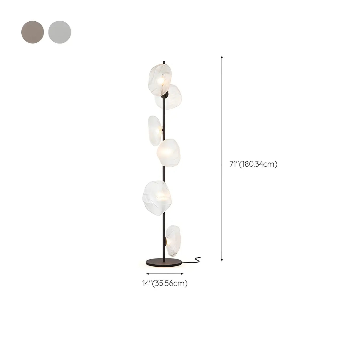 Modern Artistic Irregular Flower Clear Glass Floor Lamp Image - 19