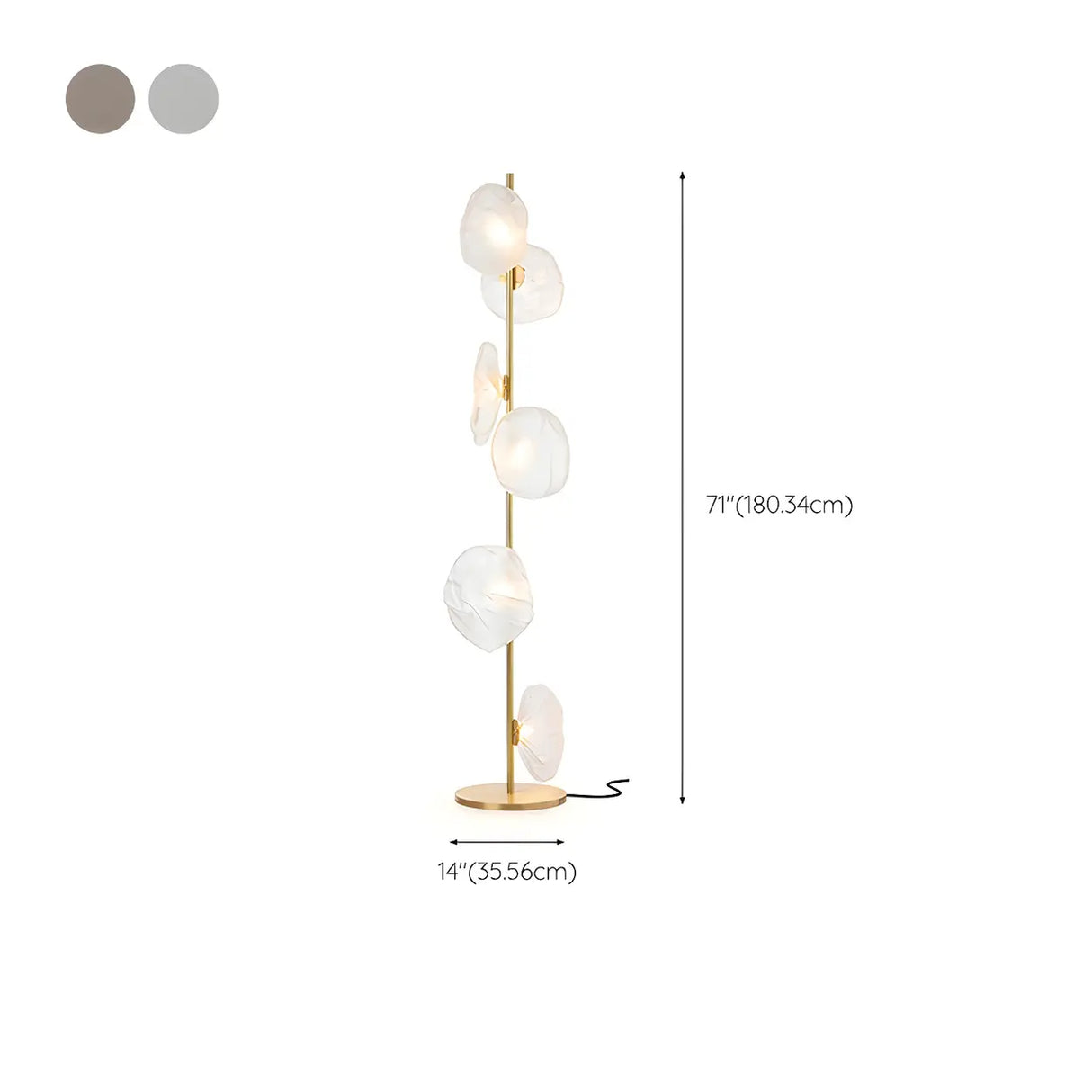 Modern Artistic Irregular Flower Clear Glass Floor Lamp Image - 20
