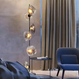 Modern Artistic Irregular Flower Clear Glass Floor Lamp Image - 3