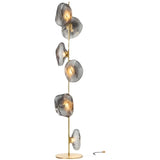 Modern Artistic Irregular Flower Clear Glass Floor Lamp Image - 6