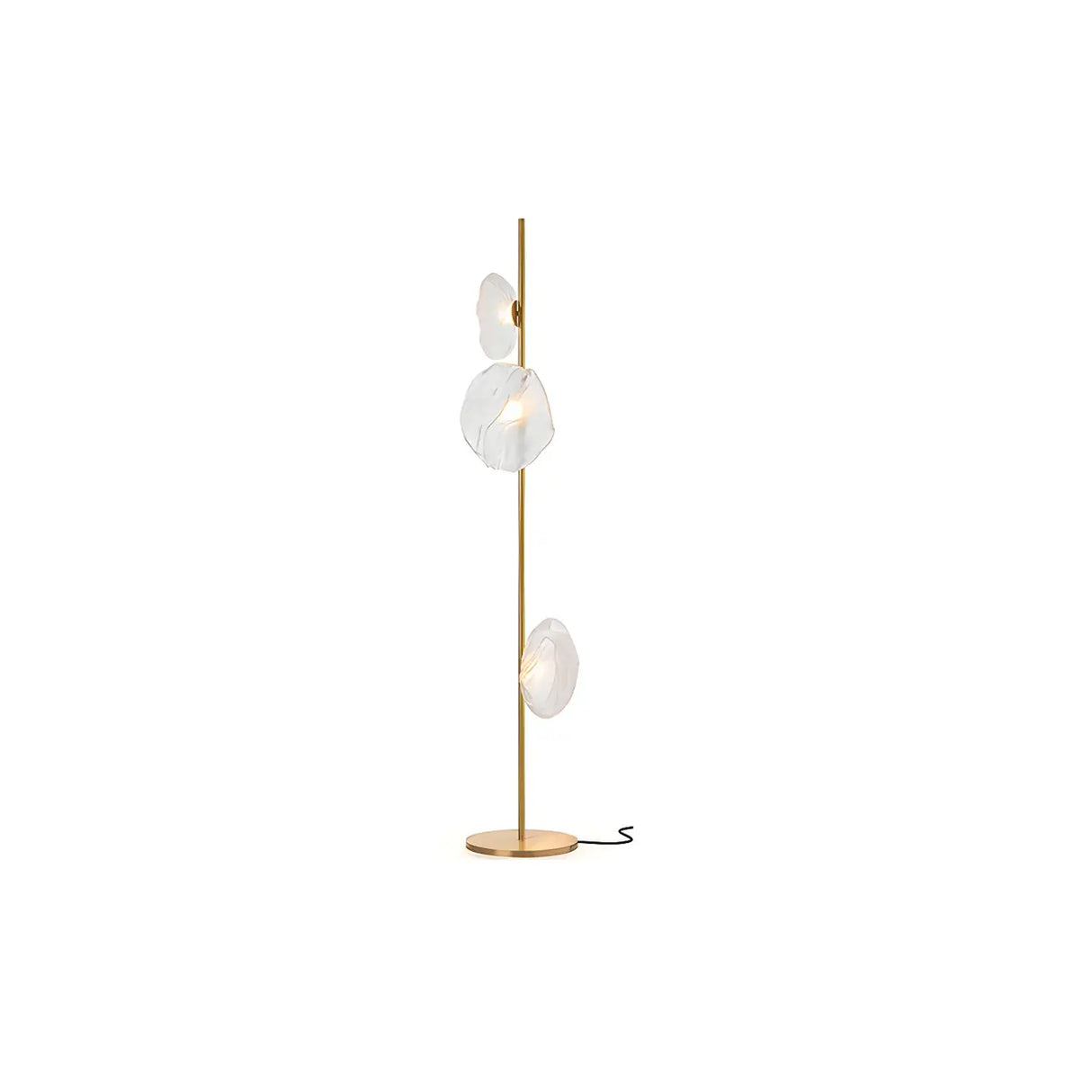 Modern Artistic Irregular Flower Clear Glass Floor Lamp Image - 9