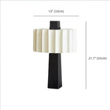 Modern Artistic LED Table Lamp with White Pleated Shade #size