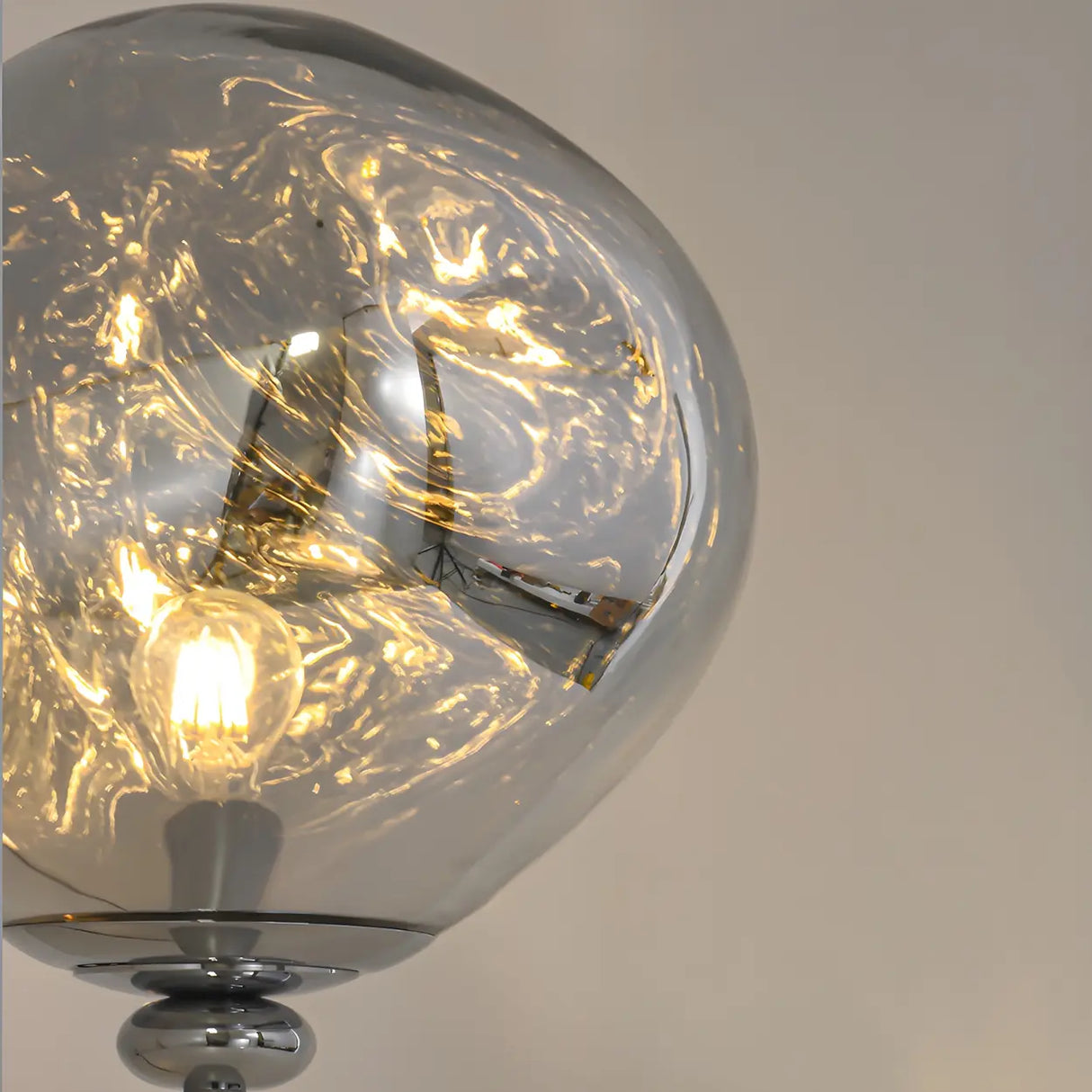 Modern Artistic Melted Globe Tapered Base Acrylic Floor Lamp Image - 10