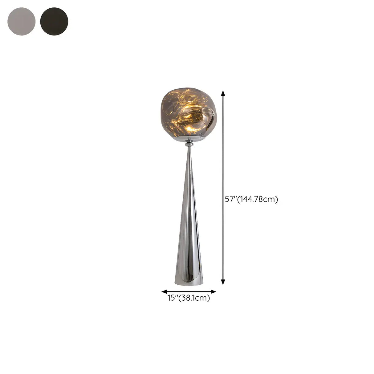 Modern Artistic Melted Globe Tapered Base Acrylic Floor Lamp 