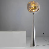 Modern Artistic Melted Globe Tapered Base Acrylic Floor Lamp Image - 2