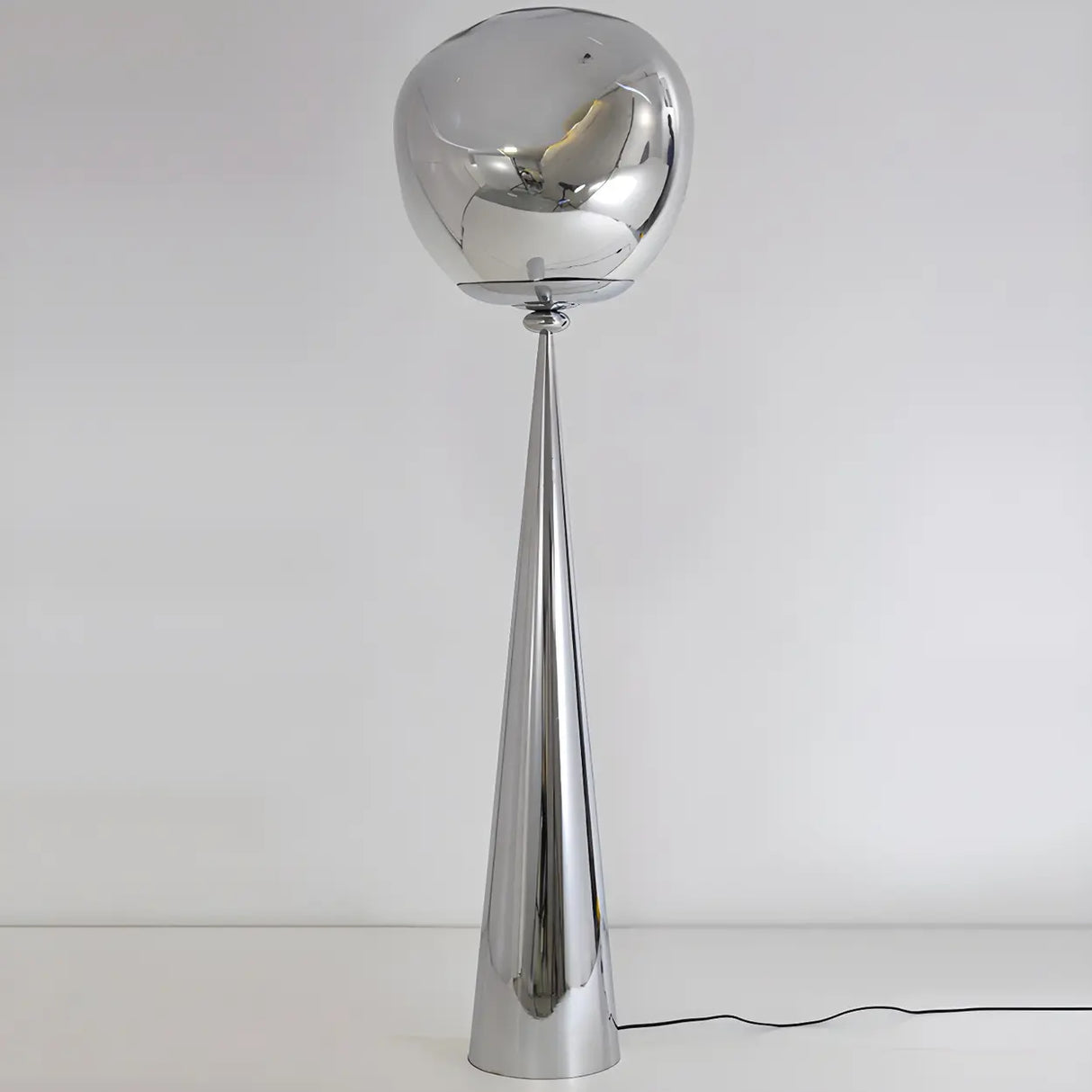 Modern Artistic Melted Globe Tapered Base Acrylic Floor Lamp Image - 9