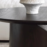 Modern Artistic Round Low-Profile Small Wood Coffee Table Image - 12