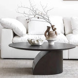 Modern Artistic Round Low-Profile Small Wood Coffee Table Image - 4