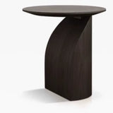 Modern Artistic Round Low-Profile Small Wood Coffee Table Image - 5