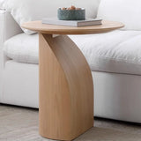 Modern Artistic Round Low-Profile Small Wood Coffee Table Image - 6