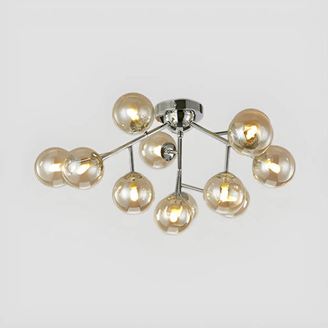 Modern Atomic Glass LED Semi-Flush Mount Lamp 12-Light Image - 1