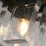 Modern Balcony Square Clear Glass Flush Mount Light Image - 8