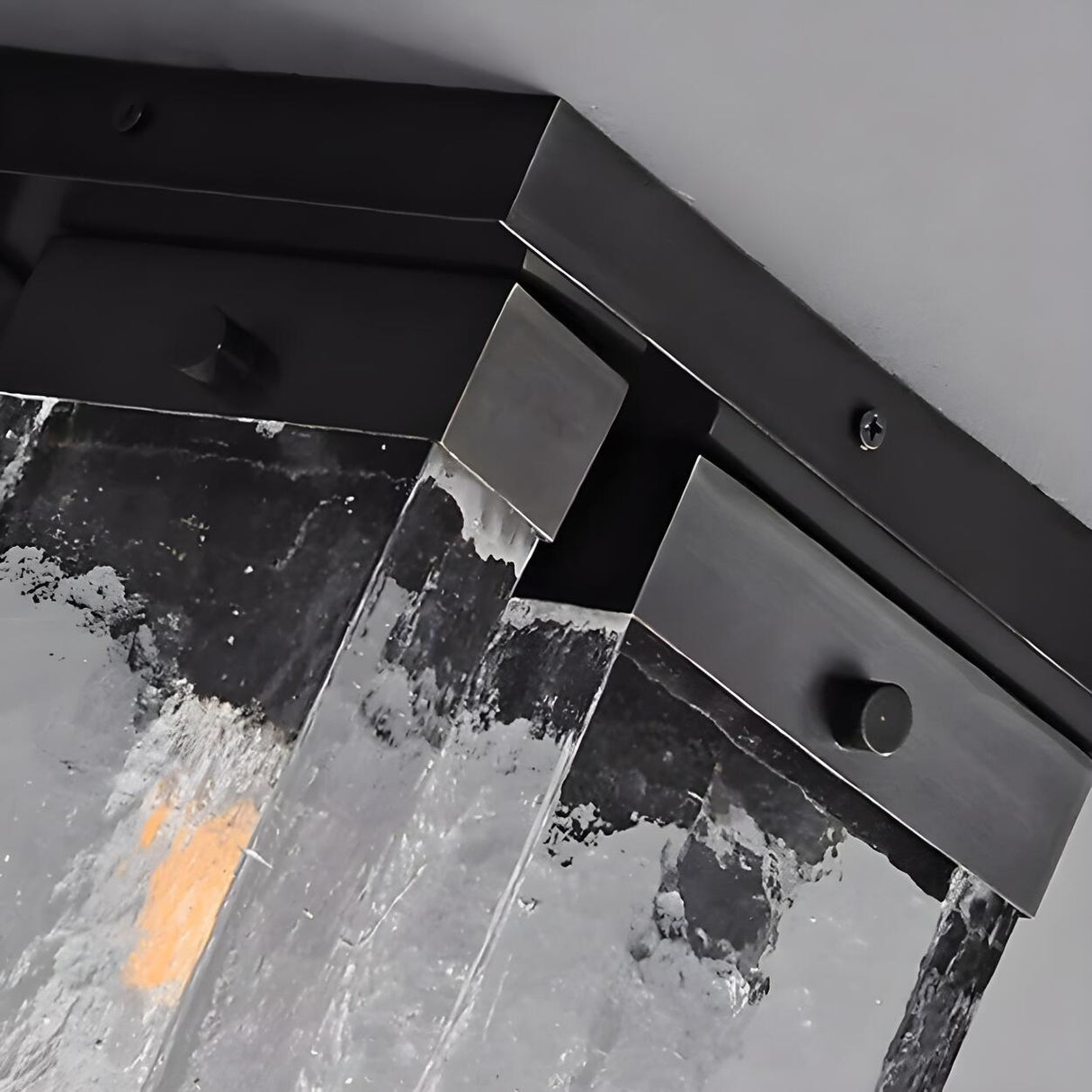 Modern Balcony Square Clear Glass Flush Mount Light Image - 9