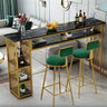 Modern Bar Height Console Table with Storage Shelves Image - 10