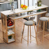 Modern Bar Height Console Table with Storage Shelves Image - 2