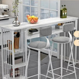 Modern Bar Height Console Table with Storage Shelves Image - 7