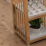 Modern Bar Height Console Table with Storage Shelves Image - 8