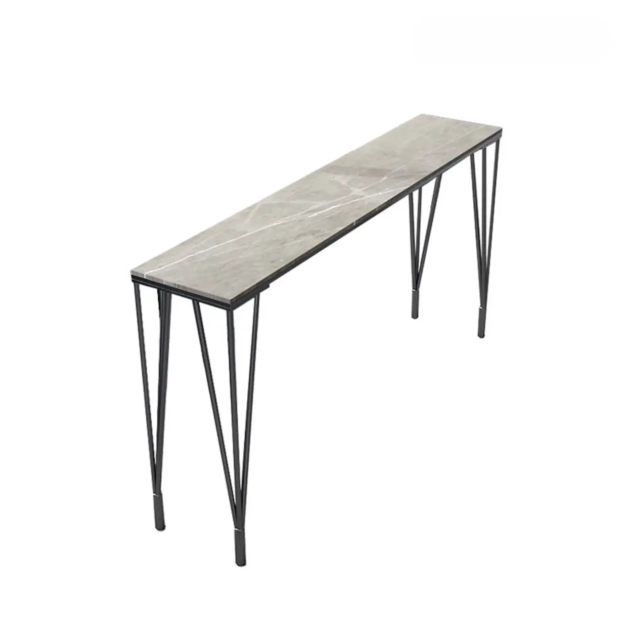 Modern Bar Table Set with 4 Houndstooth Gold Stools Image - 2