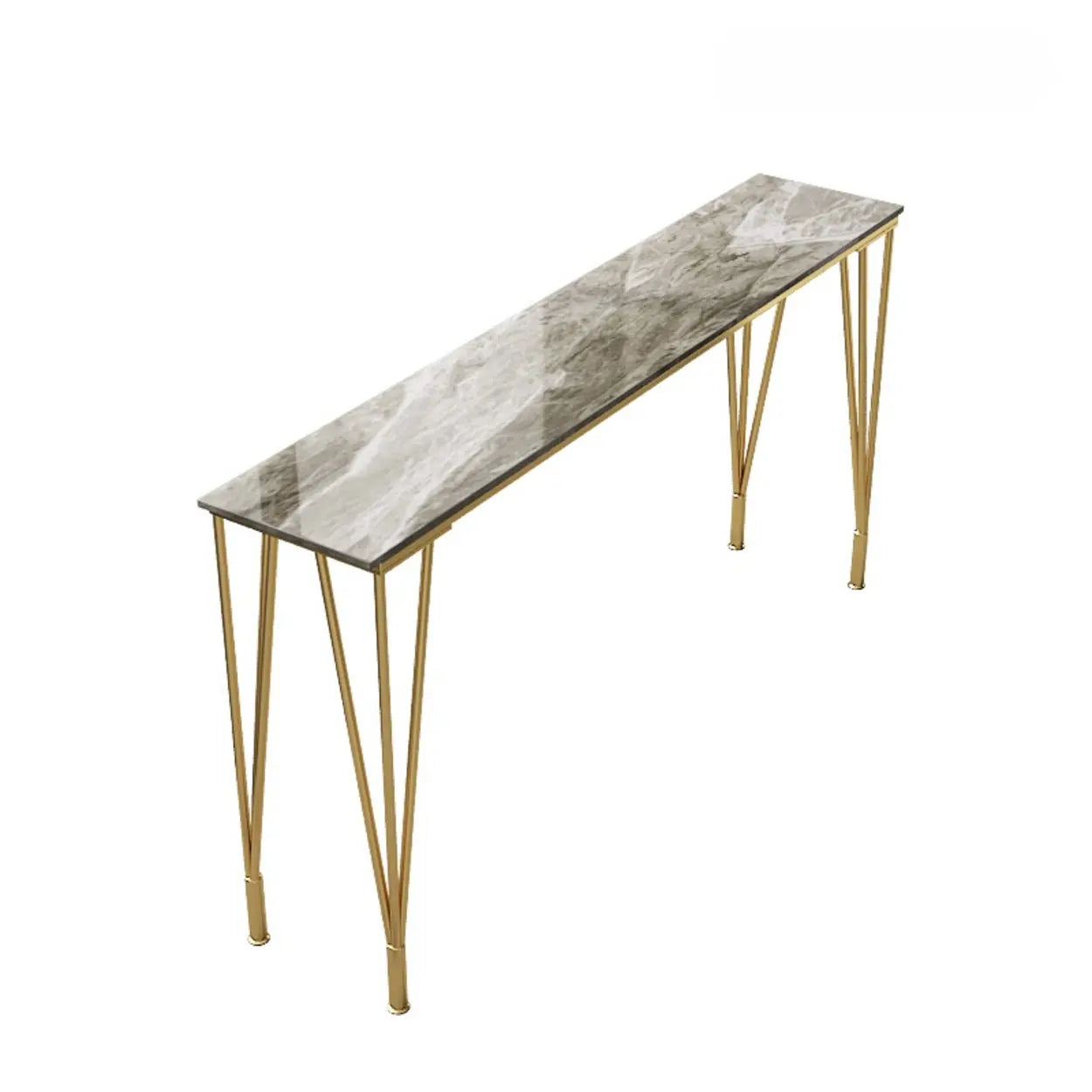 Modern Bar Table Set with 4 Houndstooth Gold Stools Image - 3