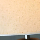 Modern Barrel and Curved Metal Floor Lamp with Shelf Image - 17
