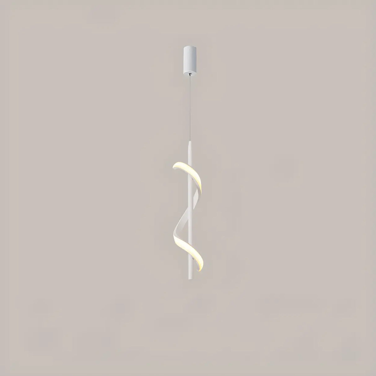 Modern Bedroom Black Metal Spiral LED Pendant Light Image - 2