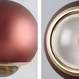 Modern Bedroom Blue Red Metal Globe LED Pendant Light Image - 18