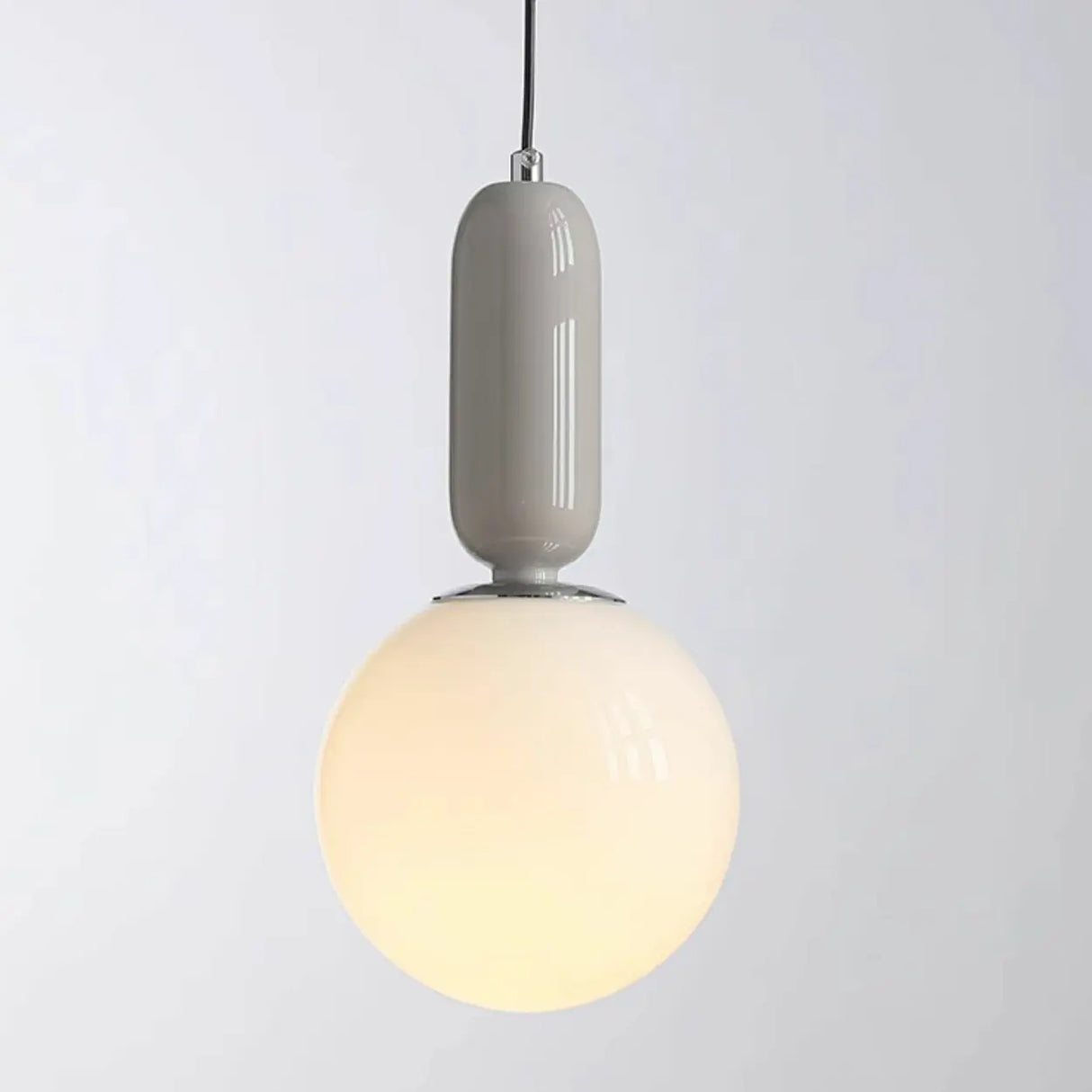 Modern Bedroom Blue White Glass Triple Globe Pendant Light Image - 11