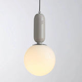 Modern Bedroom Blue White Glass Triple Globe Pendant Light Image - 11
