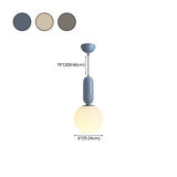 Modern Bedroom Blue White Glass Triple Globe Pendant Light #size