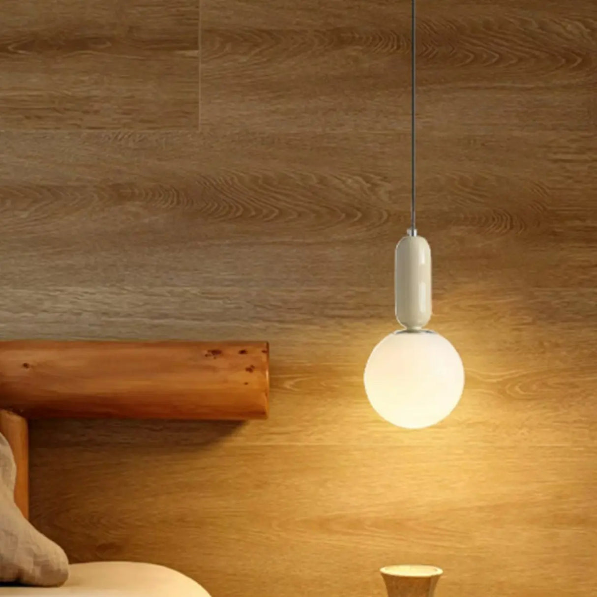 Modern Bedroom Blue White Glass Triple Globe Pendant Light Image - 4