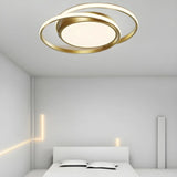 Modern Bedroom Circle Metal Flush Mount Ceiling Light Image - 1