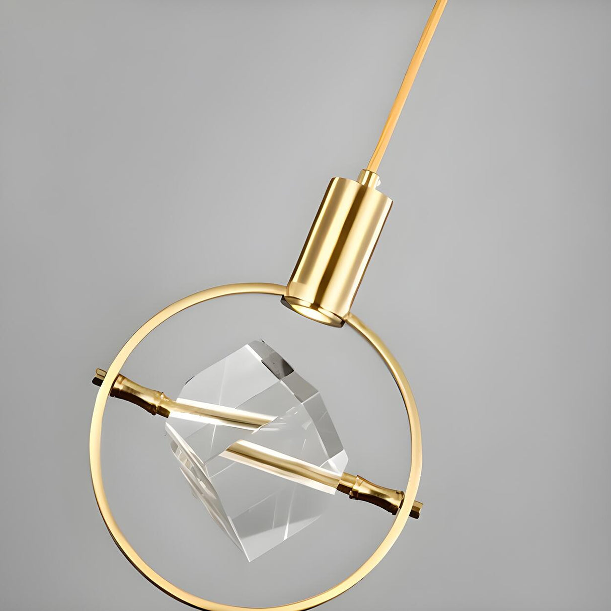 Modern Bedroom Clear Crystal Diamond Pendant Light Image - 16