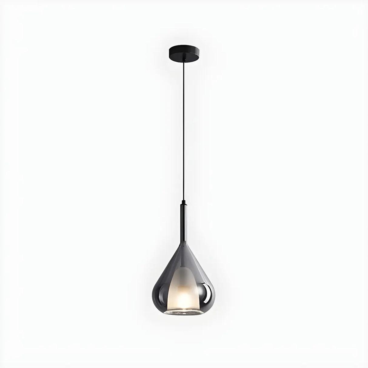 Modern Bedroom Clear Glass Teardrop Pendant Light Image - 10