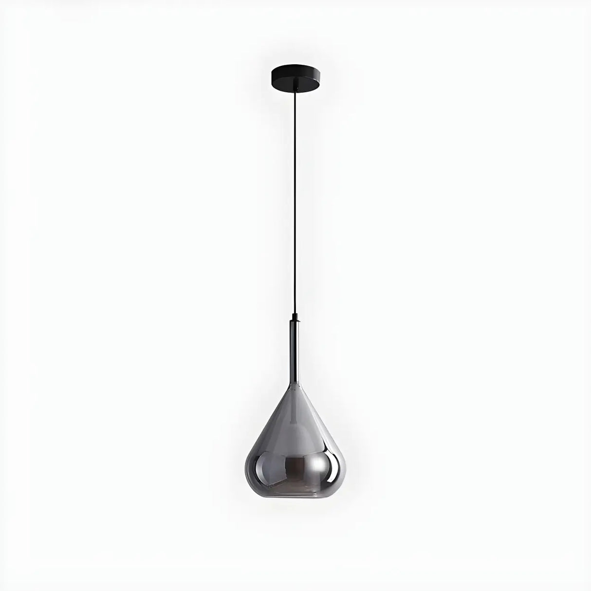 Modern Bedroom Clear Glass Teardrop Pendant Light Image - 11