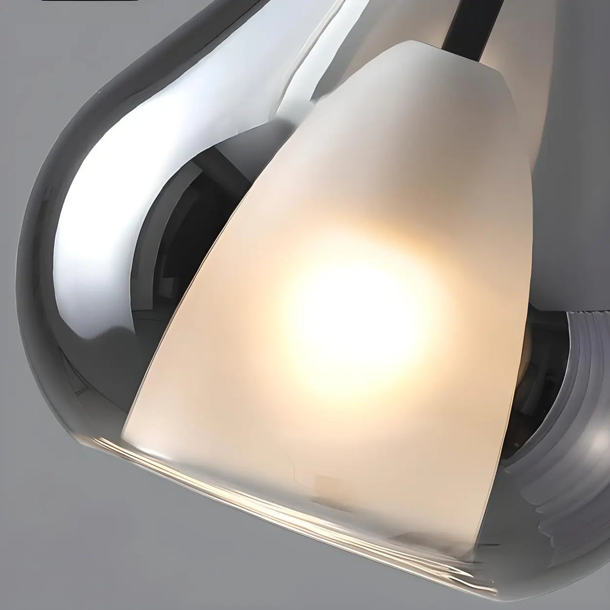 Modern Bedroom Clear Glass Teardrop Pendant Light Image - 12