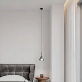 Modern Bedroom Clear Glass Teardrop Pendant Light Image - 19