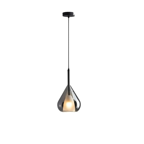 Modern Bedroom Clear Glass Teardrop Pendant Light Image - 2