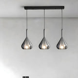 Modern Bedroom Clear Glass Teardrop Pendant Light Image - 22