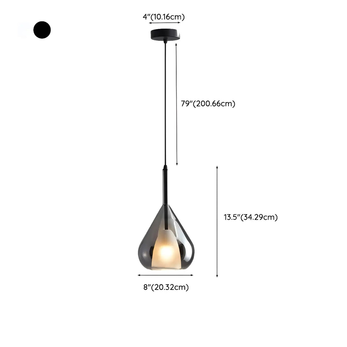 Modern Bedroom Clear Glass Teardrop Pendant Light 