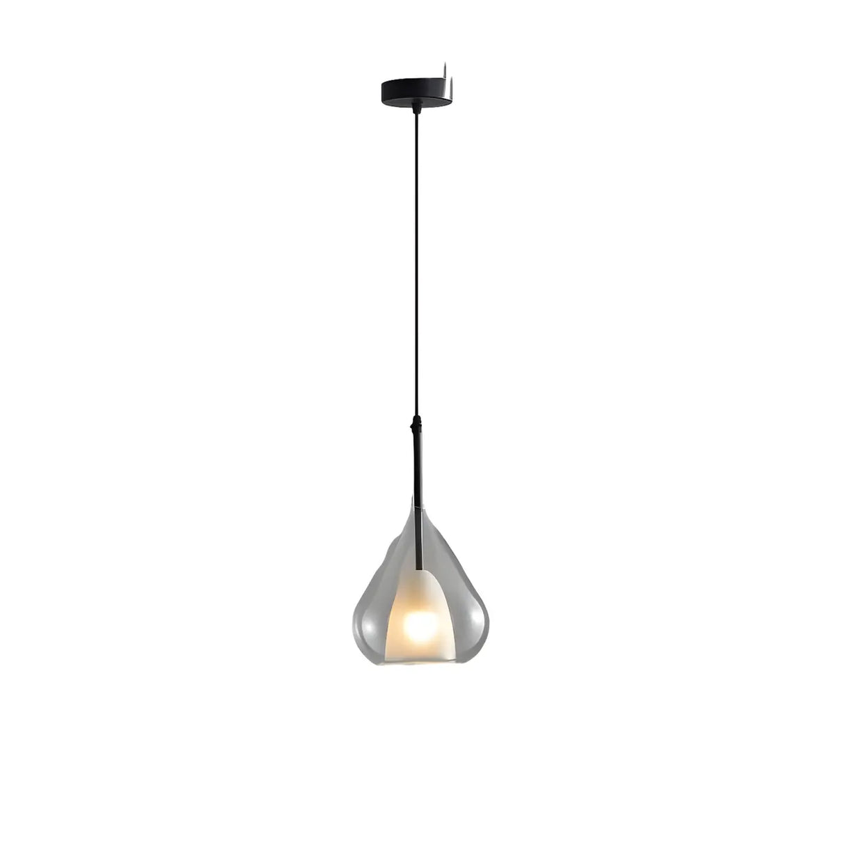 Modern Bedroom Clear Glass Teardrop Pendant Light Image - 3