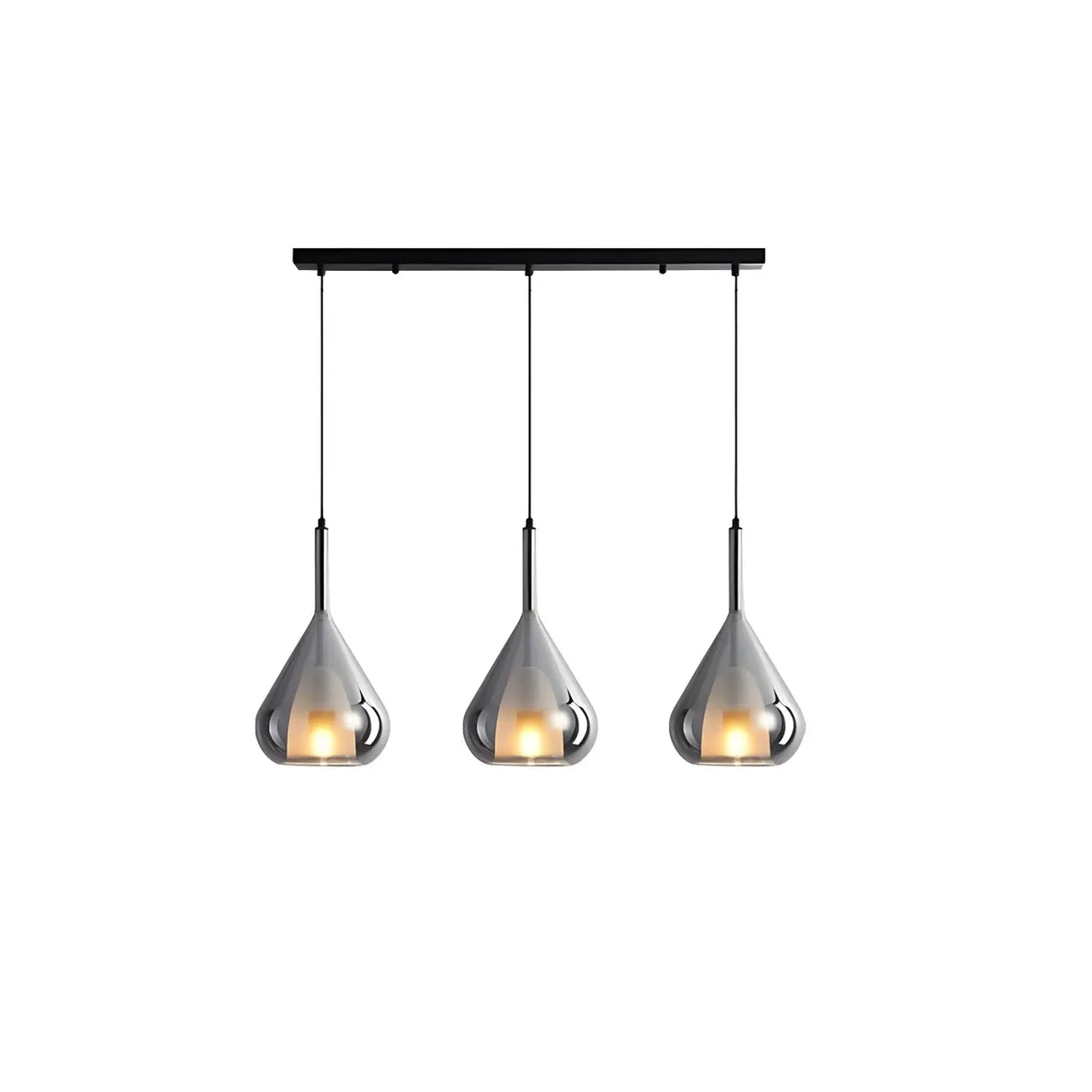 Modern Bedroom Clear Glass Teardrop Pendant Light Image - 5
