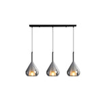 Modern Bedroom Clear Glass Teardrop Pendant Light Image - 5