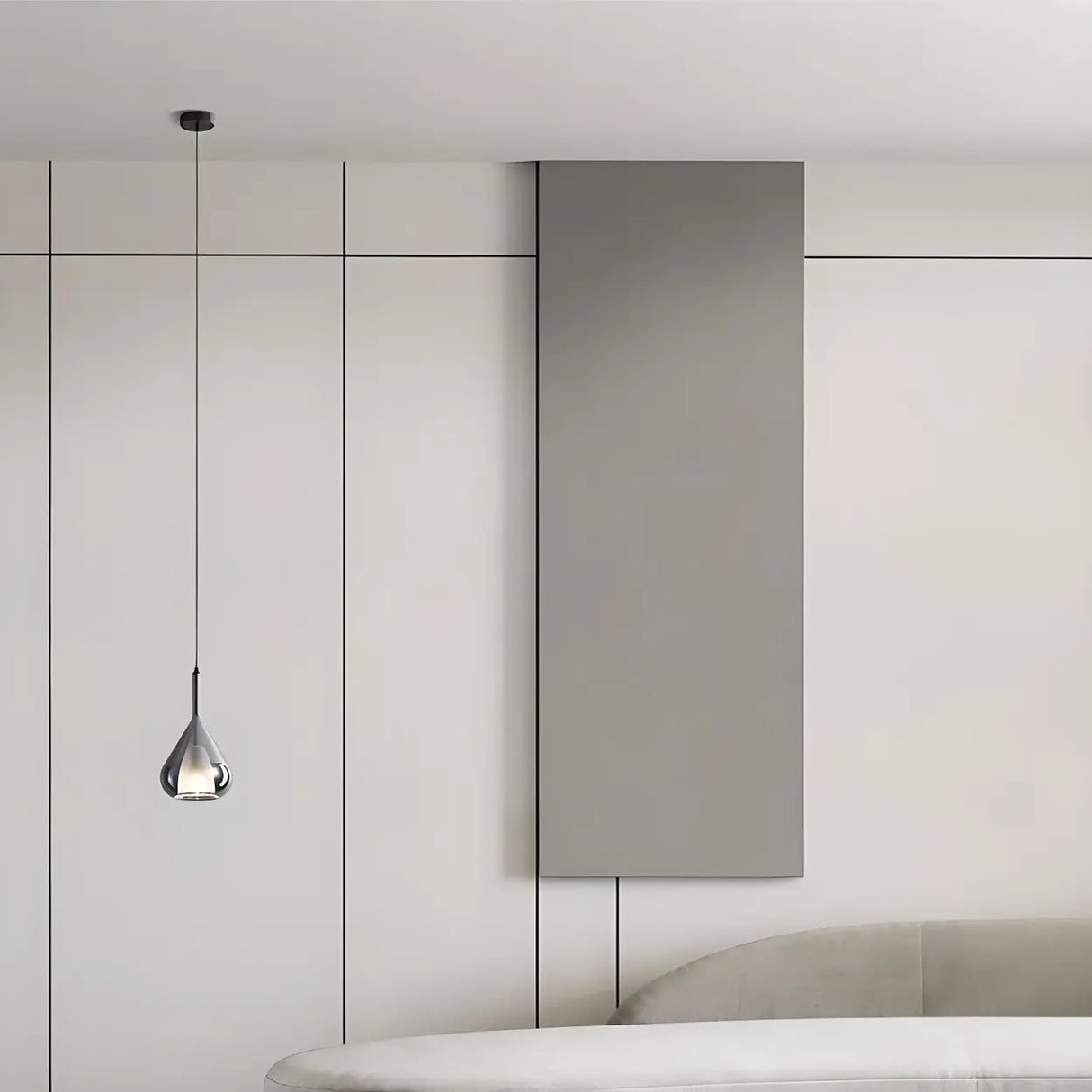 Modern Bedroom Clear Glass Teardrop Pendant Light Image - 6