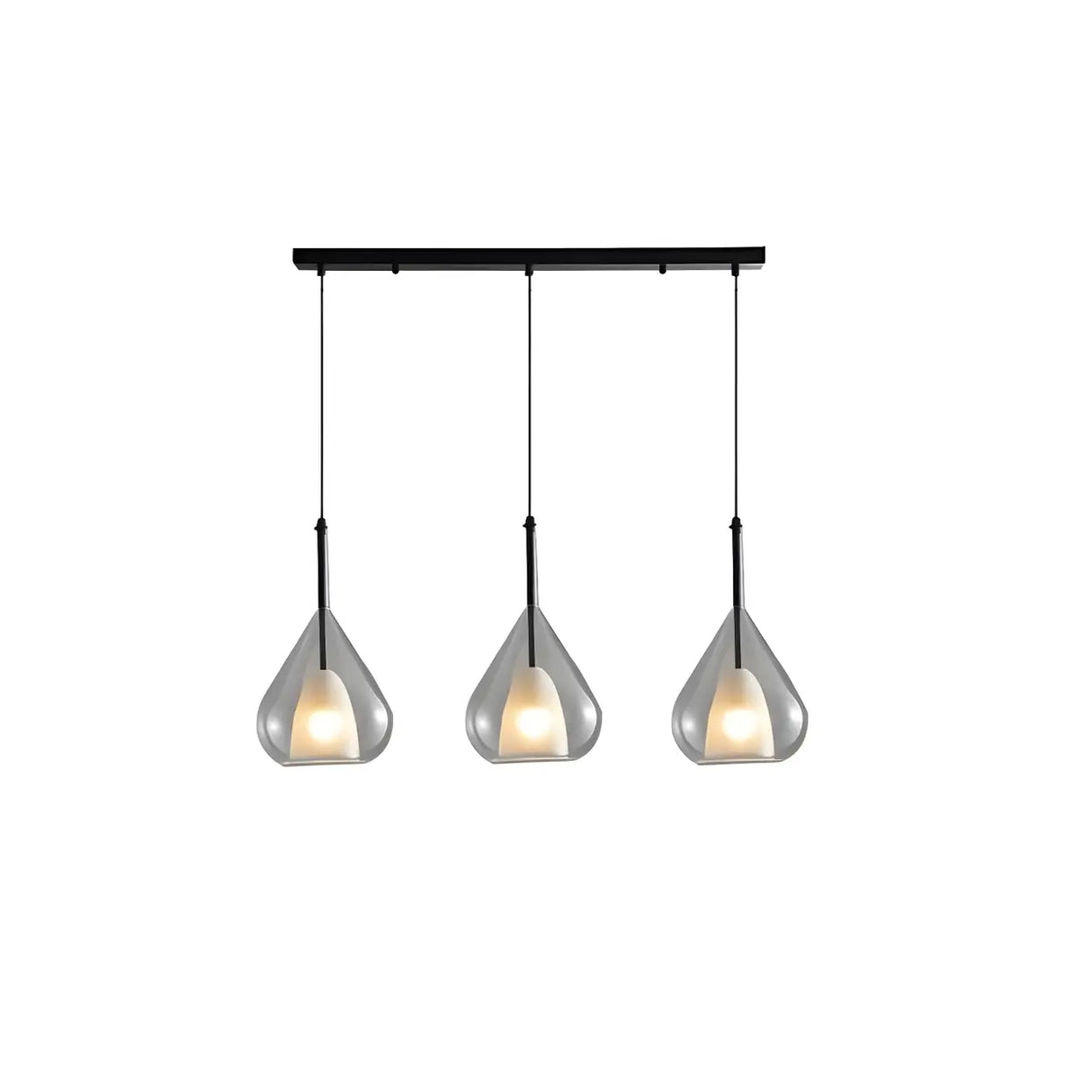 Modern Bedroom Clear Glass Teardrop Pendant Light Image - 7