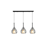 Modern Bedroom Clear Glass Teardrop Pendant Light Image - 7