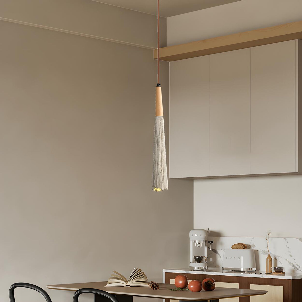 Modern Bedroom Concrete Tapered Geometric Pendant Light Image - 10
