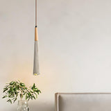 Modern Bedroom Concrete Tapered Geometric Pendant Light Image - 3