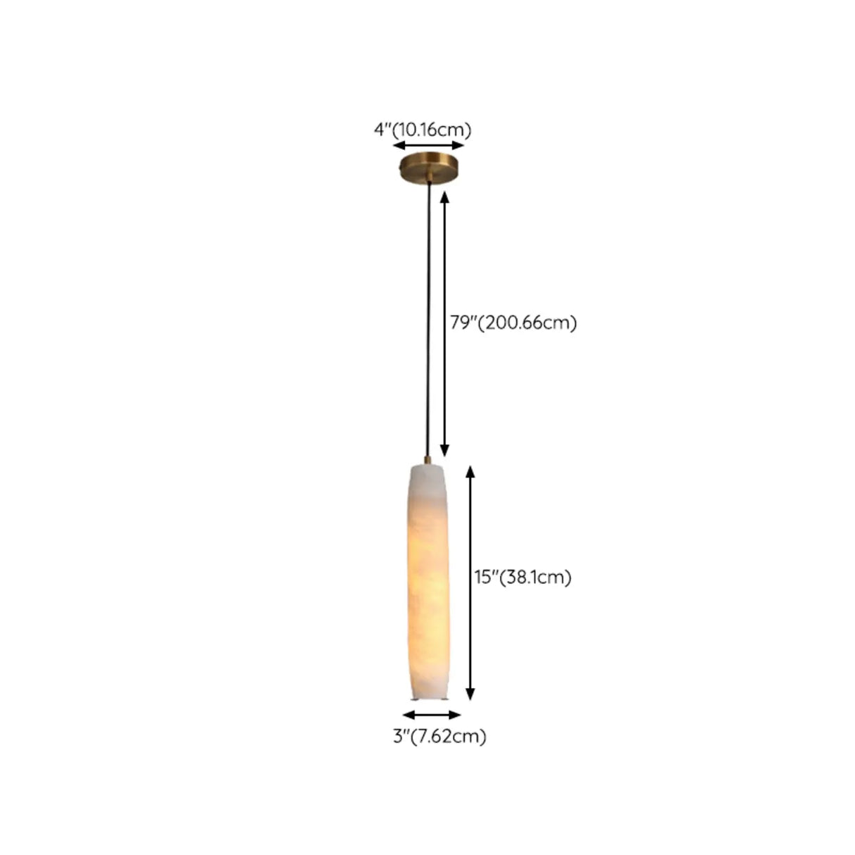 Modern Bedroom Cylinder Stone Marble Pendant Light 